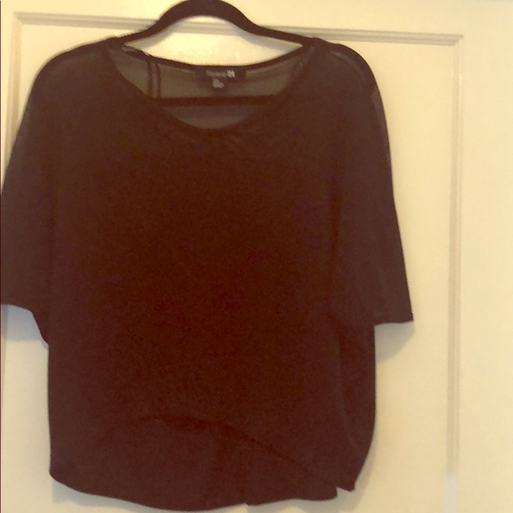 Black sheer and solid top